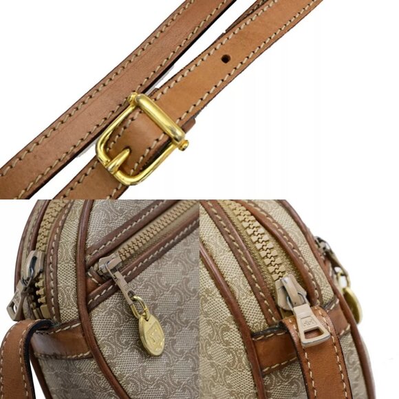 CELINE Logo Macadam Pattern Shoulder Tote Bag PVC Leather Brown GHW 62EE050 - Picture 8 of 14